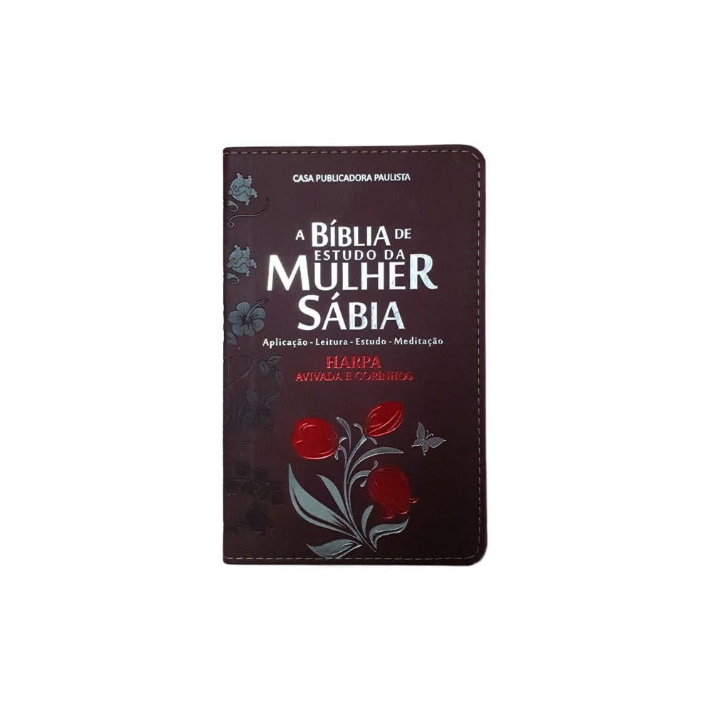Bíblia de Estudo da Mulher Sábia | ARC | Harpa Avivada | Capa Rosas Bordô