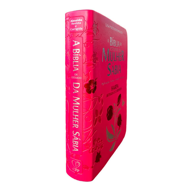 Bíblia de Estudo da Mulher Sábia | ARC | Harpa Avivada | Capa Rosas Pink
