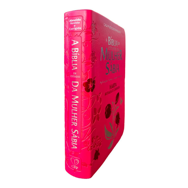 Bíblia de Estudo da Mulher Sábia | ARC | Harpa Avivada | Capa Rosas Pink