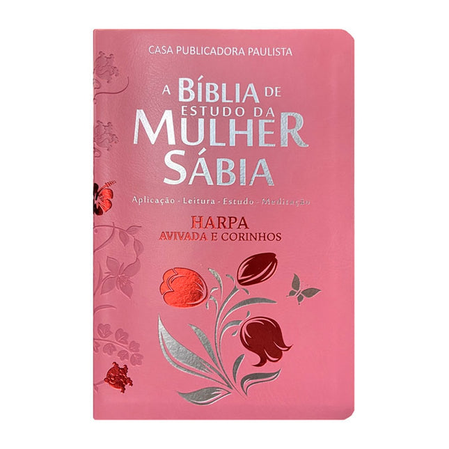Bíblia de Estudo da Mulher Sábia | ARC | Harpa Avivada | Capa Rosas Rosa