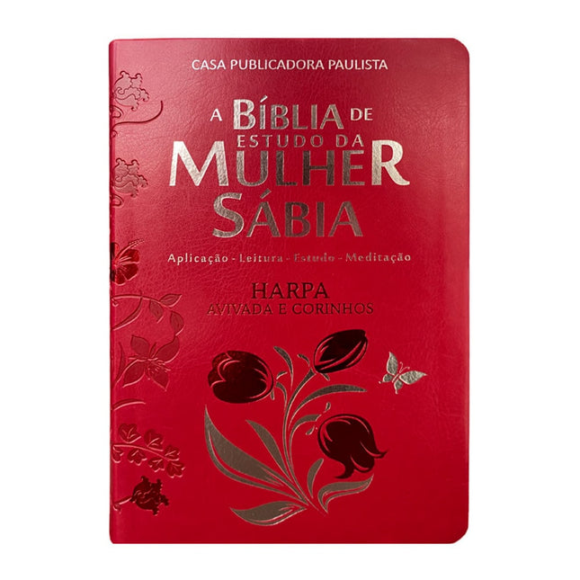 Bíblia de Estudo da Mulher Sábia | ARC | Harpa Avivada | Capa Rosas Vermelha