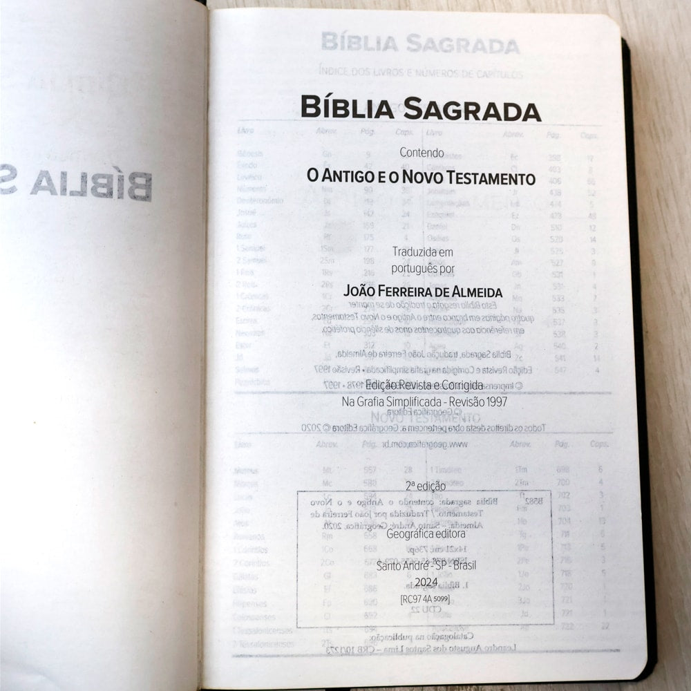 Bíblia Sagrada | ARC | Letra Normal | Capa Semi-Luxo Preta