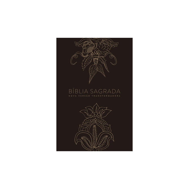 Bíblia Indian Flowers Dourada | NVT | Letra Normal | Capa Dura