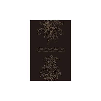 Bíblia Indian Flowers Dourada | NVT | Letra Normal | Capa Dura