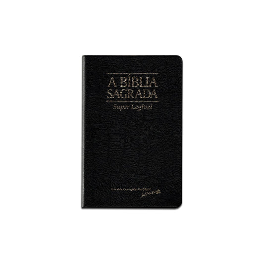 Bíblia Sagrada | ACF | Letra Super Legível | Capa Couro Legítimo Preta