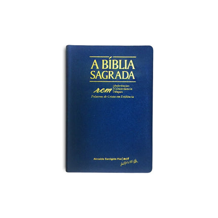 Bíblia Sagrada RCM | ACF | Letra Gigante | Capa PU Luxo Azul C/ Índice