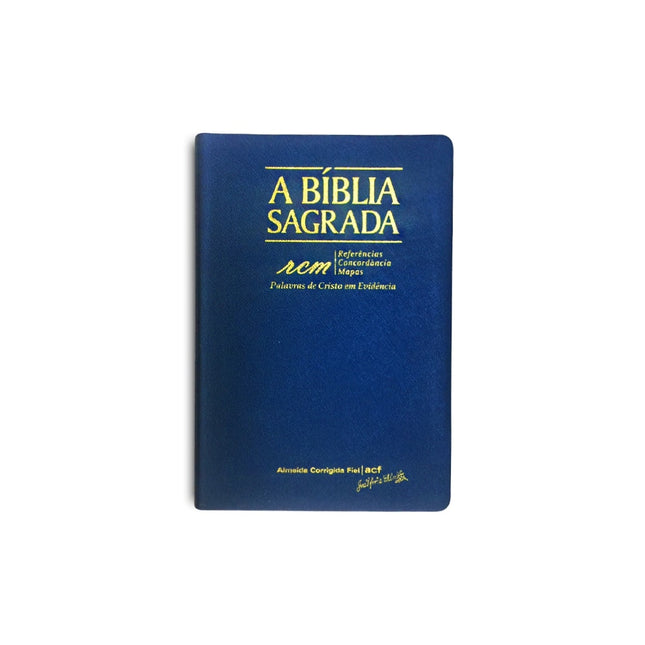 Bíblia Sagrada RCM | ACF | Letra Gigante | Capa PU Luxo Azul C/ Índice