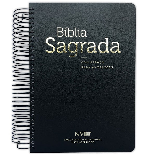 Bíblia Anote Espiral Dourado | NVI | Letra Normal | Com Espaço para Anotações