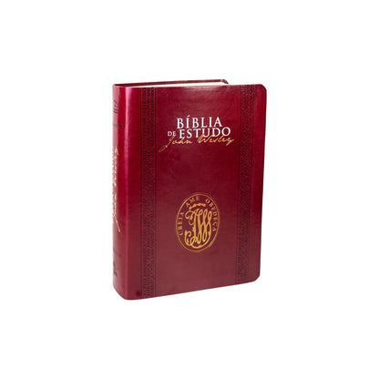 Bíblia de Estudo John Wesley | NAA | Letra Normal | Capa Luxo Vinho