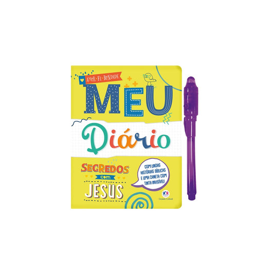 Meu Diário Segredos com Jesus | C/ Caneta de Tinta Invísvel