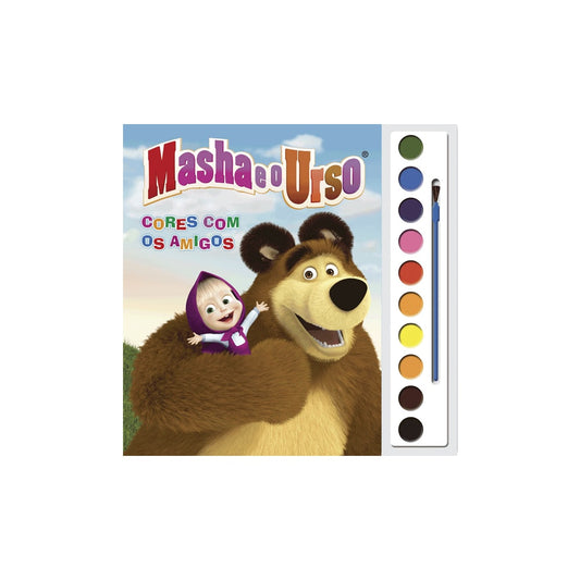 Livro com Aquarela Masha e o Urso Cores com os Amigos