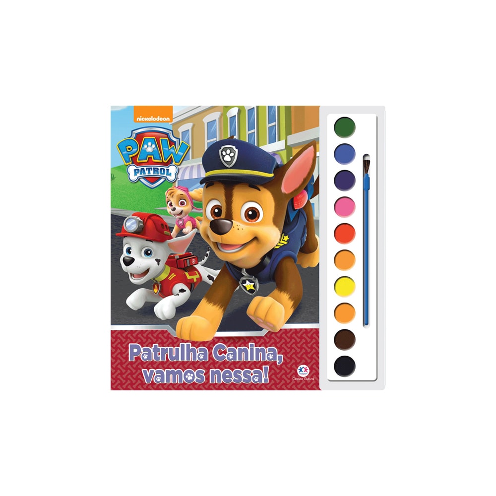 Livro com Aquarela Patrulha Canina PAW Control Vamos Nessa!