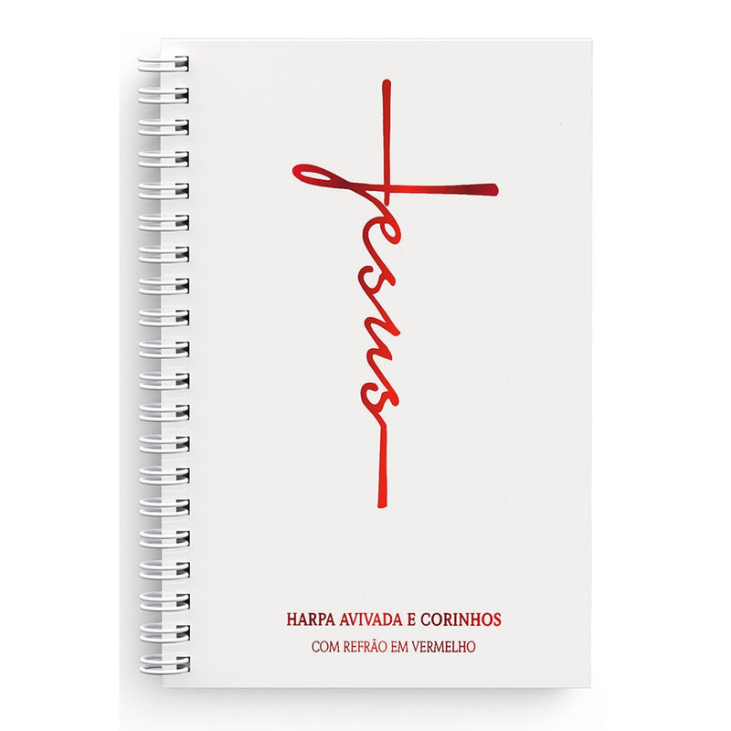 Harpa Avivada e Corinhos Jesus Luxo Branca | Capa Dura Espiral