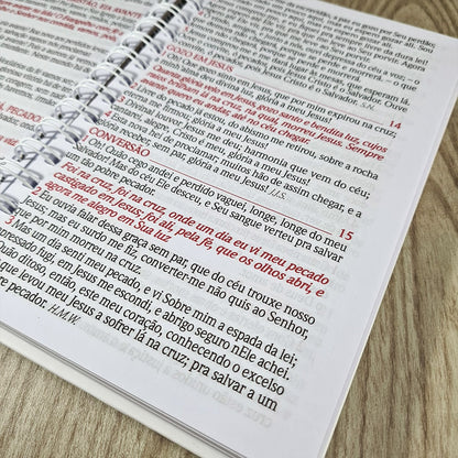 Harpa Avivada e Corinhos Jesus Luxo Branca | Capa Dura Espiral