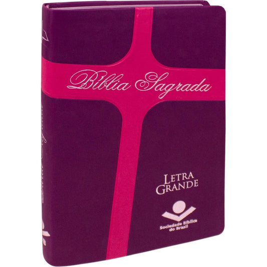 Bíblia Sagrada | ARC | Letra Grande | Capa Rosa Sintética