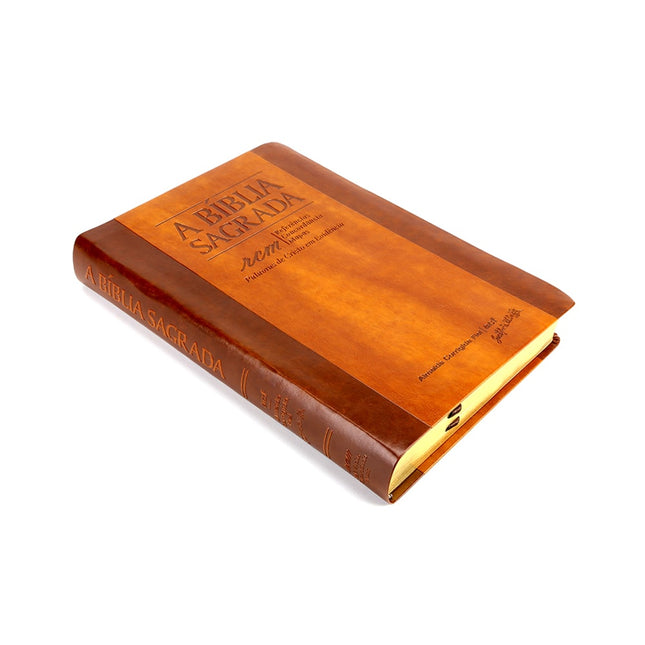 Bíblia Sagrada RCM | ACF | Letra Gigante | Capa PU Luxo Chocolate/Havana