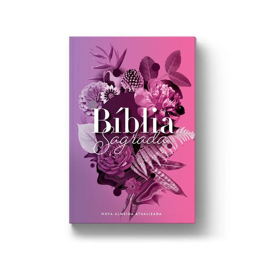 Bíblia Buque Flores Roxo | NAA | Letra Normal | Capa Dura