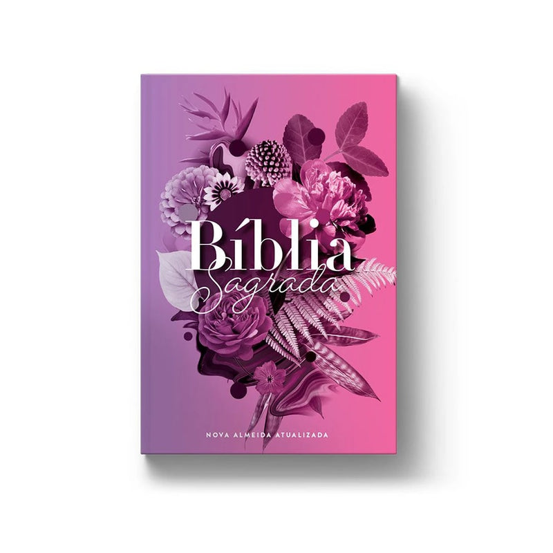 Bíblia Buque Flores Roxo | NAA | Letra Normal | Capa Dura