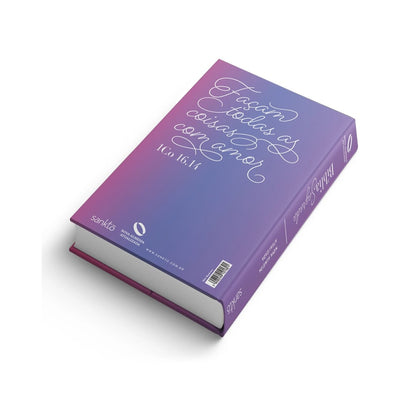 Bíblia Buque Flores Roxo | NAA | Letra Normal | Capa Dura