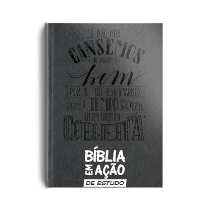 Bíblia em Ação de Estudo | Letra  Normal | Capa Luxo Cinza