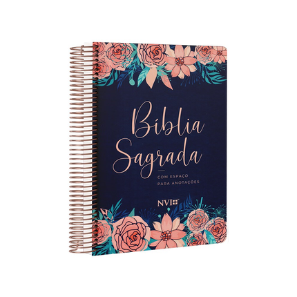 Bíblia Anote Espiral Rosas Especial | NVI | Letra Normal | Com Espaço Para Anotações