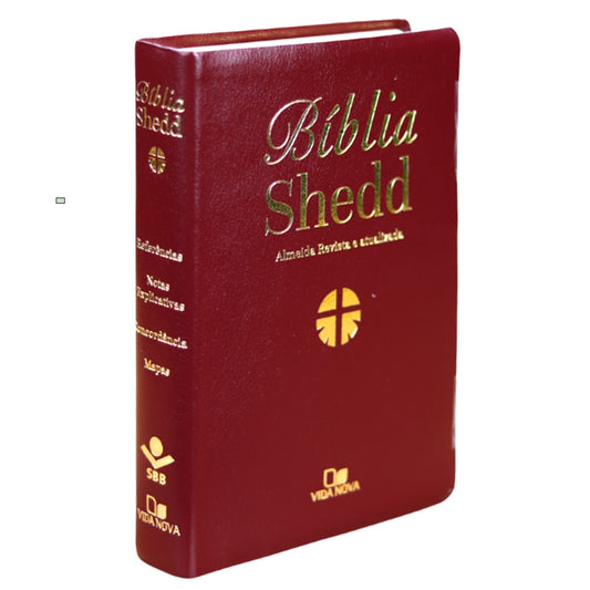 Bíblia Shedd | ARA | Letra Normal | Capa Couro Vinho Bonded