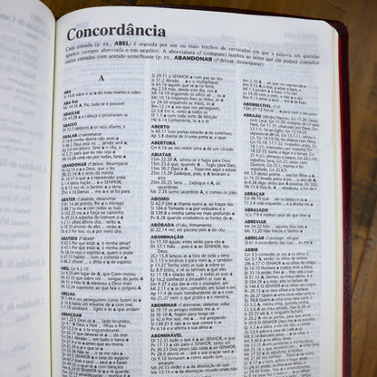 Bíblia Shedd | ARA | Letra Normal | Capa Couro Vinho Bonded