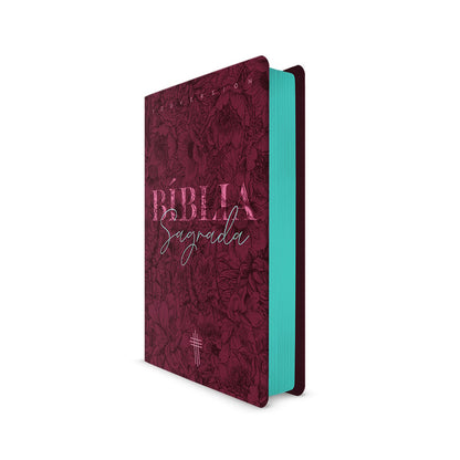 Bíblia Floral Mix Vinho YouVersion | NTLH | Letra Normal | Capa Soft-Touch
