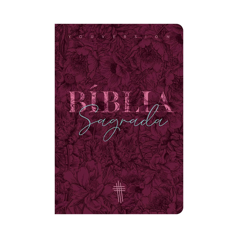 Bíblia Floral Mix Vinho YouVersion | NTLH | Letra Normal | Capa Soft-Touch
