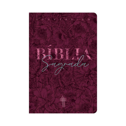 Bíblia Floral Mix Vinho YouVersion | NTLH | Letra Normal | Capa Soft-Touch
