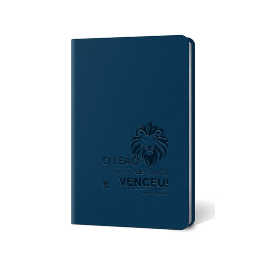 Bíblia Leão | Letra Normal | AEC | Capa PU Azul Luxo