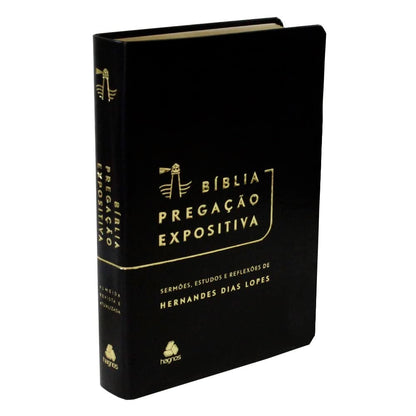 Bíblia Pregação Expositiva | ARA | Letra Normal | PU luxo preta | Hernandes Dias Lopes