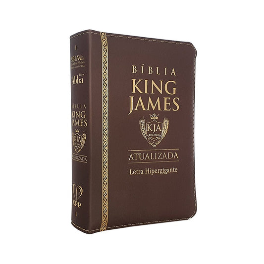 Bíblia King James Atualizada | KJA | Letra Hipergigante | Capa Marrom C/ Zíper