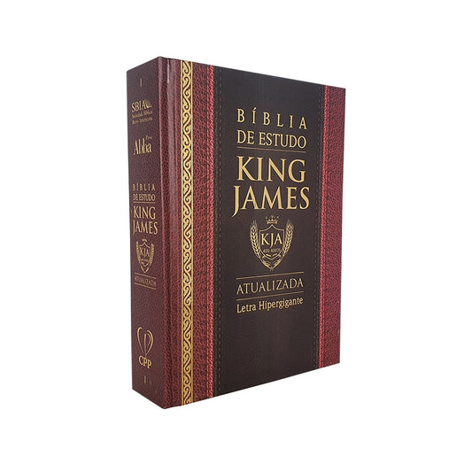 Bíblia King James de Estudo Atualizada | KJA | Letra Hipergigante | Capa Dura Clássica