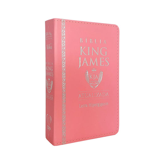 Bíblia King James Atualizada | KJA | Letra Hipergigante | Capa PU Rosa