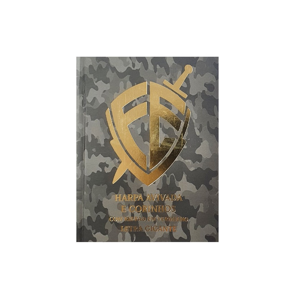 Harpa Avivada e Corinhos Médio | Letra Gigante | Escudo Fé Camuflada Capa Dura