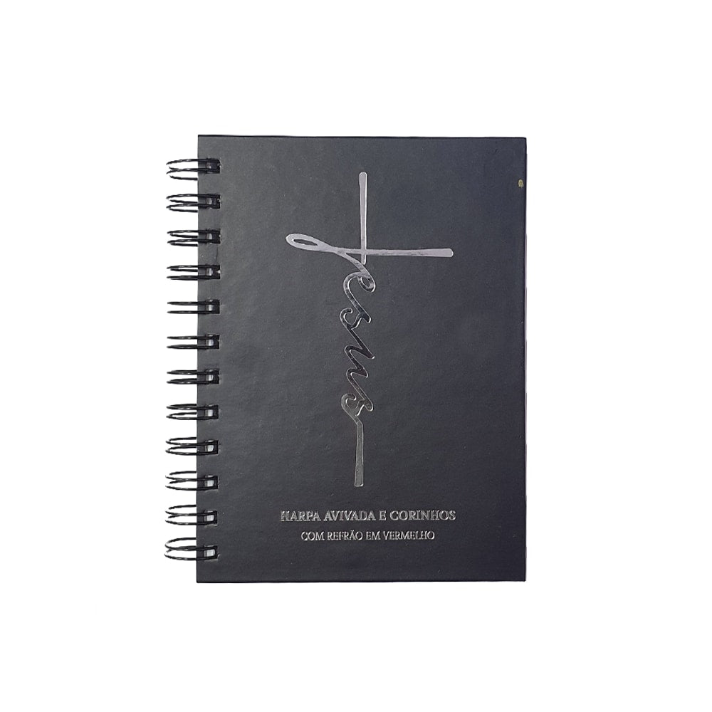 Harpa Avivada e Corinhos Médio | Letra Gigante | Capa Jesus Preta Espiral