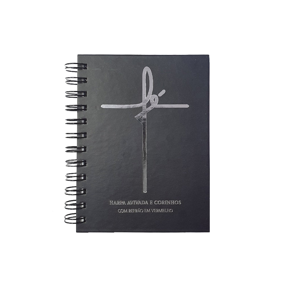 Harpa Avivada e Corinhos Médio | Letra Gigante | Capa Fé Preta Espiral