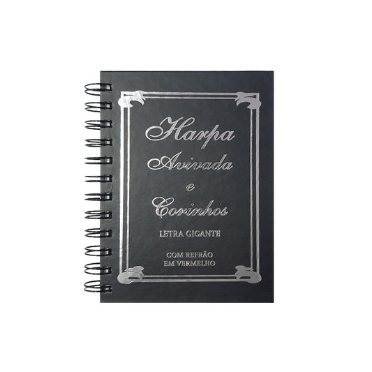Harpa Avivada e Corinhos Médio | Letra Gigante | Capa Tradicional Preta Espiral
