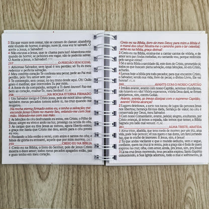Harpa Avivada e Corinhos Médio | Letra Gigante | Capa Tradicional Branca Espiral