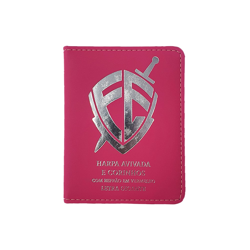 Harpa Avivada e Corinhos Médio | Letra Gigante | Escudo Fé Pink Capa Luxo