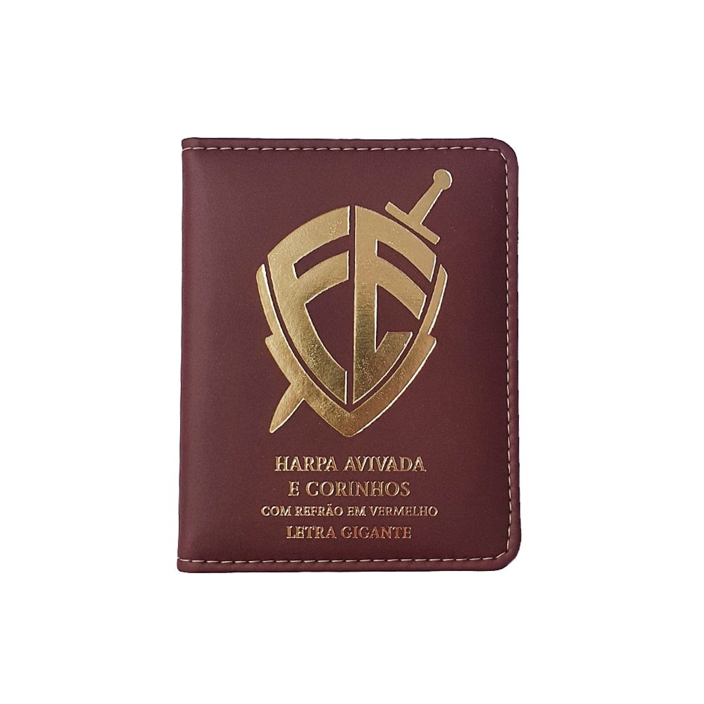 Harpa Avivada e Corinhos Médio | Letra Gigante | Escudo Fé Bordô Capa Luxo