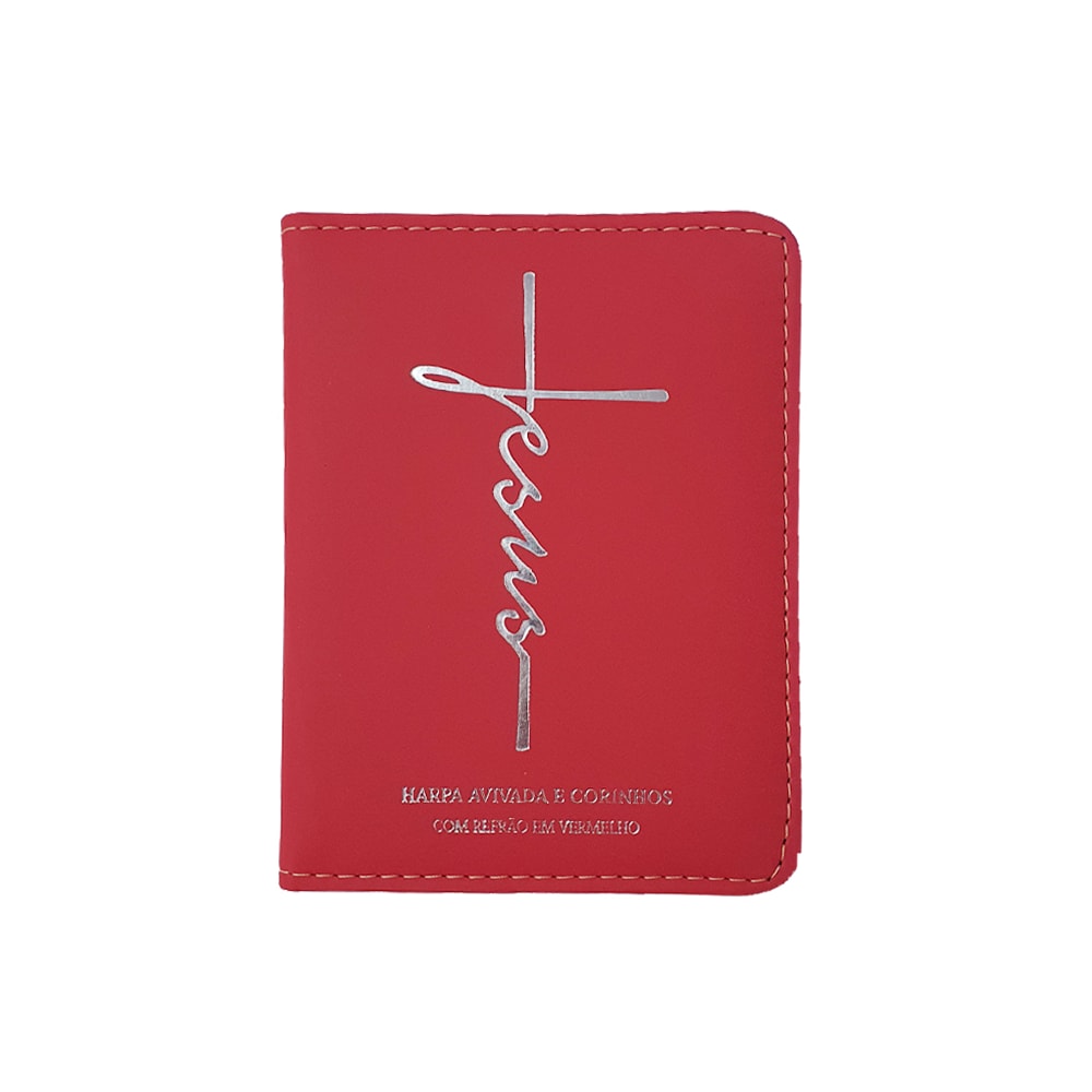 Harpa Avivada e Corinhos Médio | Letra Gigante | Jesus Vermelha Capa Luxo