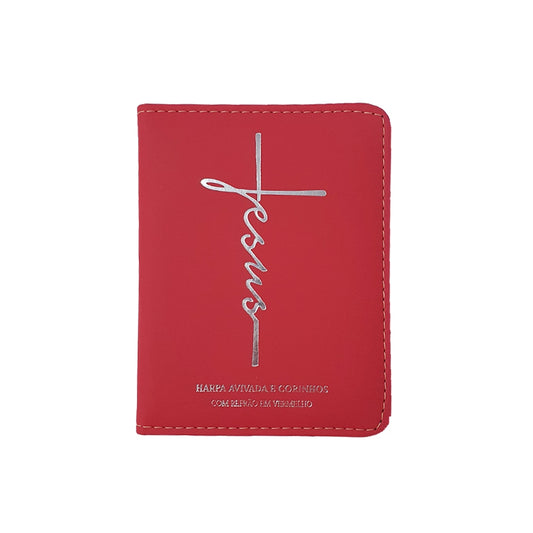 Harpa Avivada e Corinhos Médio | Letra Gigante | Jesus Vermelha Capa Luxo