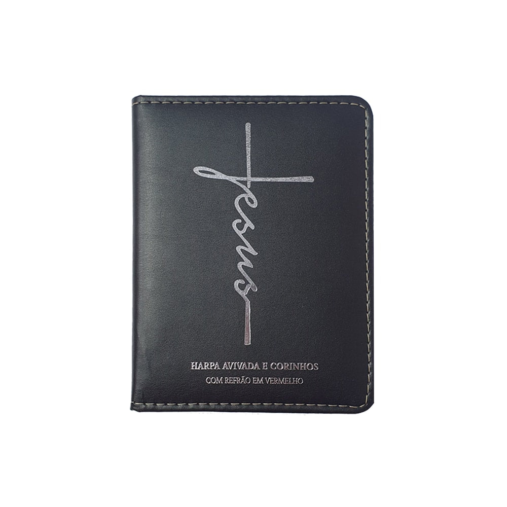 Harpa Avivada e Corinhos Médio | Letra Gigante | Jesus Preta Capa Luxo