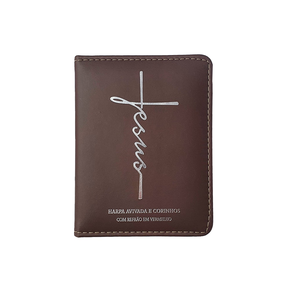 Harpa Avivada e Corinhos Médio | Letra Gigante | Jesus Marrom Capa Luxo