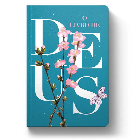Bíblia O Livro de Deus Floral Azul | NVT | Letra Normal | Capa Dura