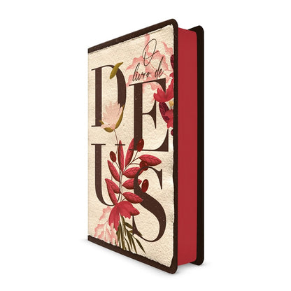 Bíblia O Livro de Deus Floral Creme | NVT | Letra Normal | Capa Dura