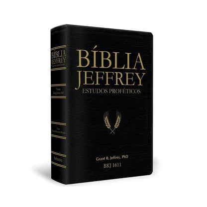 Bíblia Jeffrey de Estudos Proféticos King James | BKJ 1611 | Letra Normal | Capa Luxo Preto e Dourado
