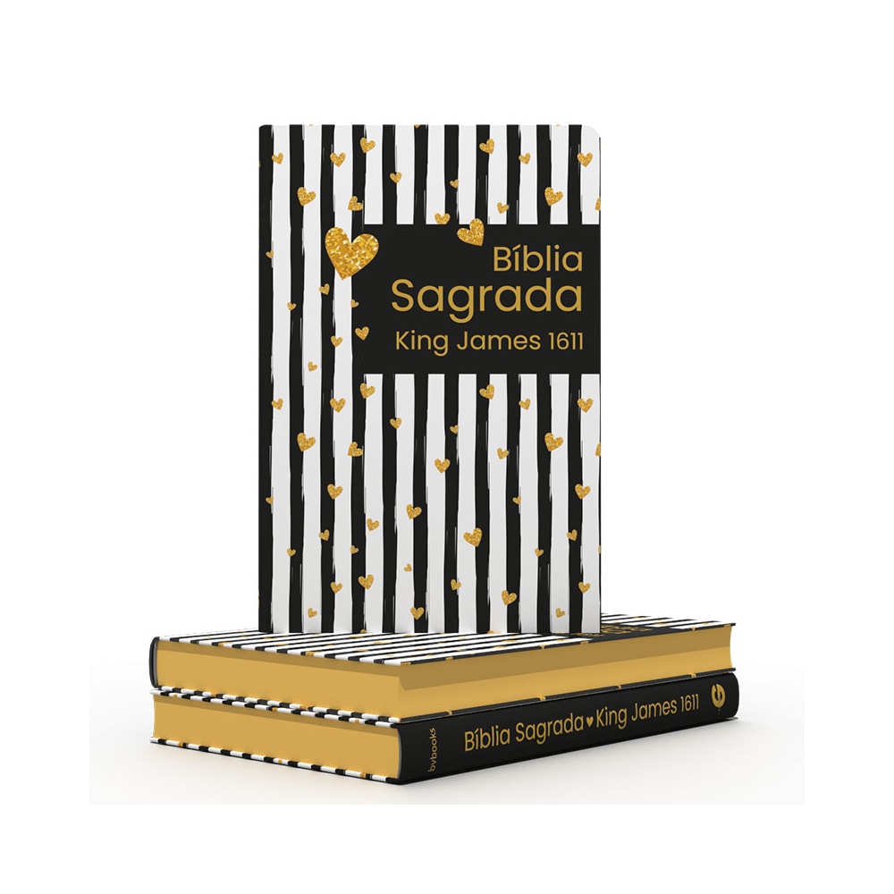 Bíblia Sagrada King James 1611 Listrada Coração | BKJ | Letra Normal | Capa Dura